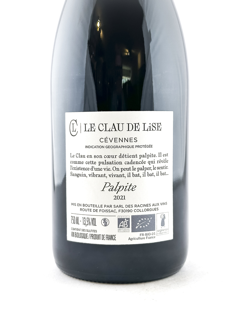 IGP Cévennes Clau de Lise Palpite, BIO 2021 75 cl Rouge
