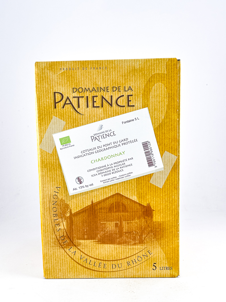 IGP Pont du Gard La Patience Chardonnay BIB (cubi)BIO 500 cl Blanc