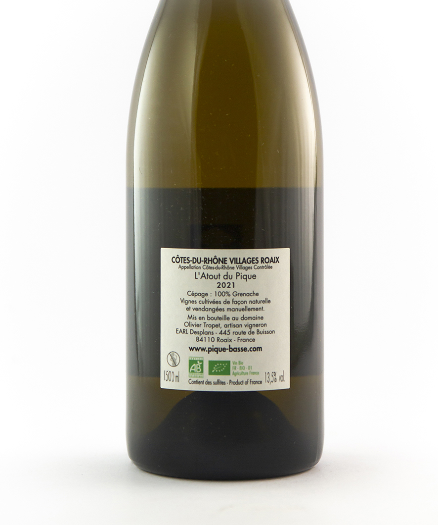 CDR Villages - Roaix Pique Basse Atout du Pique BIO 2021 150 cl Blanc