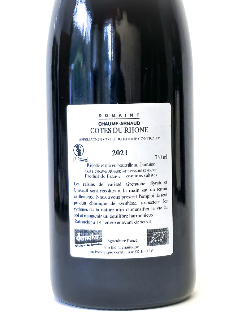 CDR Chaume Arnaud Côte du Rhône BIO 2021 75 cl Rouge