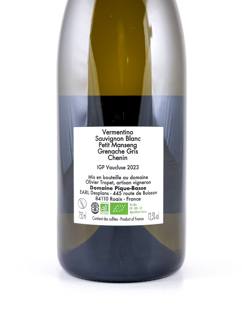 IGP Vaucluse Pique Basse ATYPIQUE BIO 2023 75 cl Blanc