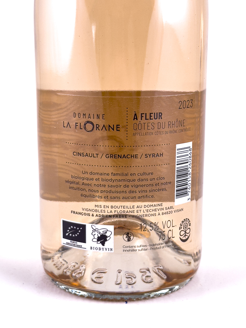 CDR Villages AOC - Visan La Florane A Fleur BIODYNAMIE 2023 75 cl Rosé