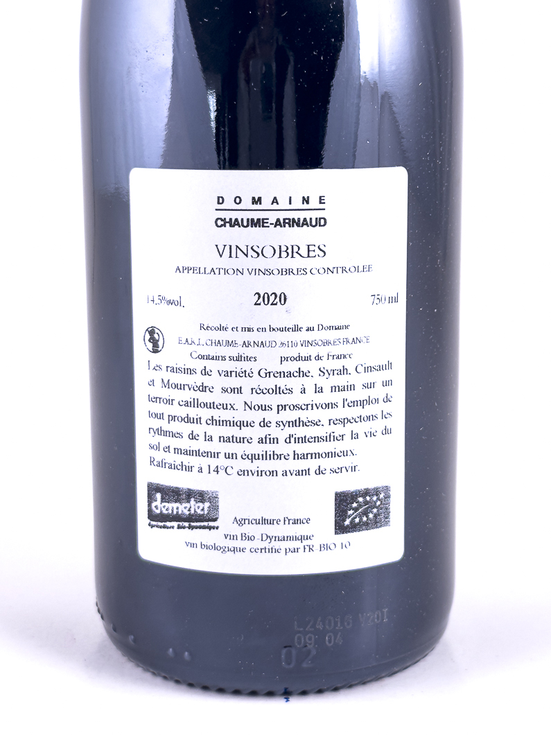 Vinsobres Chaume Arnaud BIO 2020 75 cl Rouge