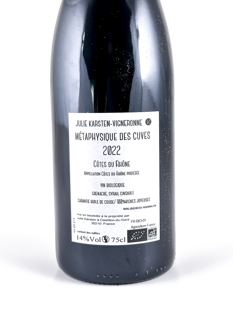Côtes du Rhône julie karsten métaphysique des cuves, BIO 2022 75 cl Rouge