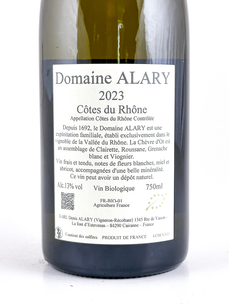 CDR Villages - Cairanne Denis et Daniel Alary  Chèvre d'Or BIO 2023 75 cl Blanc