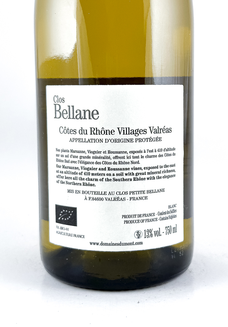 CDR Villages - Valréas Clos Bellane BIO 2023 75 cl Blanc