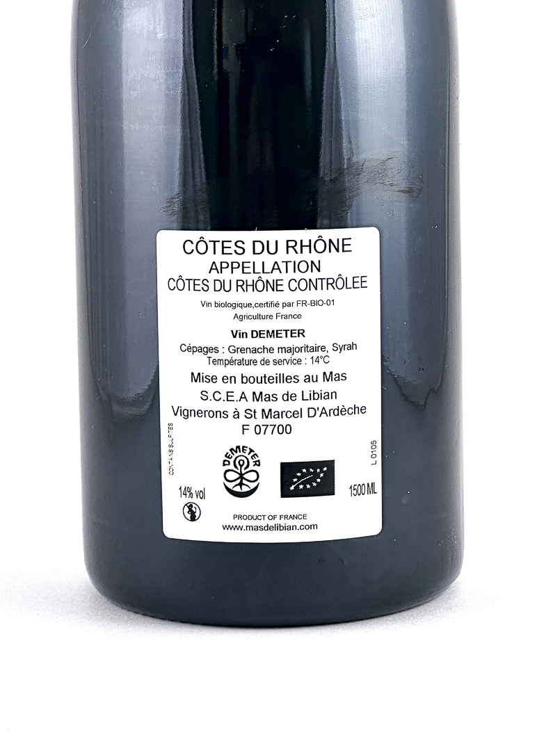Côtes du Rhône Mas de Libian Bout d'zan BIO 2023 150 cl Rouge