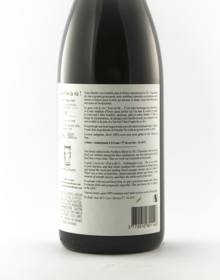 IGP mediterranée de boel france le gras c'est la vie BIO 2023 150 cl Rouge