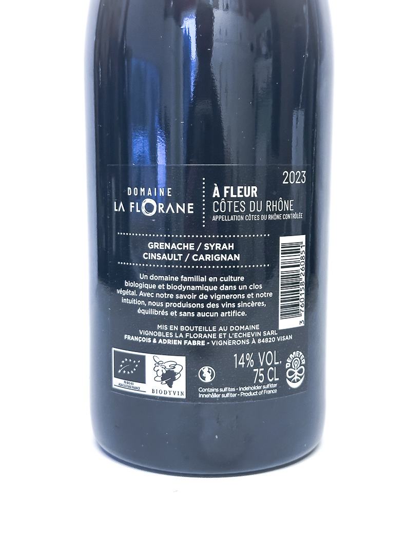 CDR Villages - Visan La Florane A Fleur BIODYNAMIE 2023 75 cl Rouge