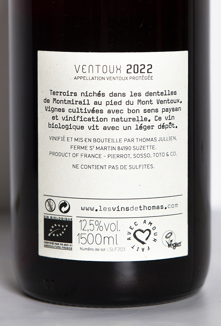 AOP ventoux Les Vins de Thomas sur le fil BIO 2022 150 cl Rouge