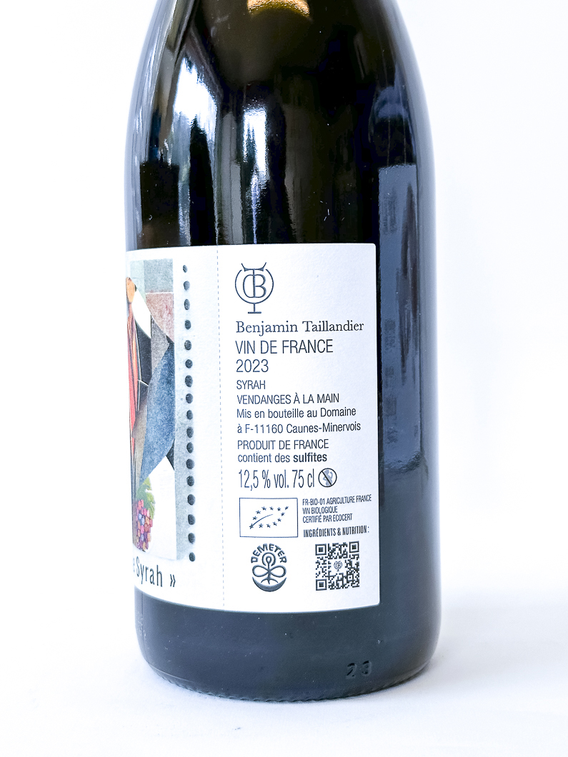 Vin de France Languedoc Taillandier ma jolie syrah, Bio 2023 75 cl Rouge