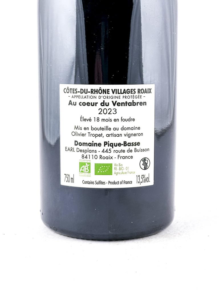 CDR Villages - Roaix Pique Basse Au Coeur de Ventabren BIO 2023 75 cl Rouge