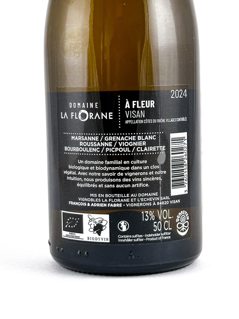CDR  AOCVillages - Visan La Florane A Fleur  BIO 2024 50 cl Blanc