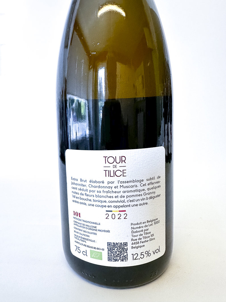 Aop Crémant de Wallonie Tour de Tilice 101, BIO 2022 75 cl Bulles - Blanc