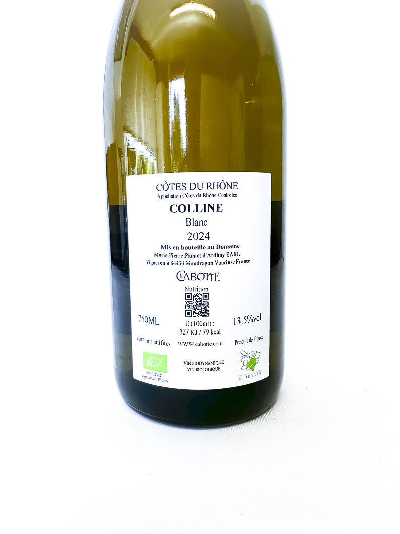 Côtes du Rhône La Cabotte Colline BIO, BIODYNAMIE 2024 75 cl Blanc