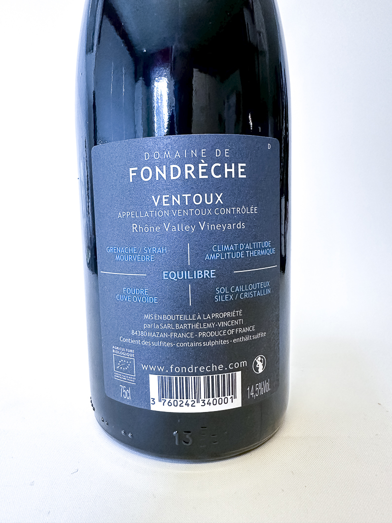 AOC ventoux Fondreche domaine Rouge, BIO 2023 75 cl Rouge