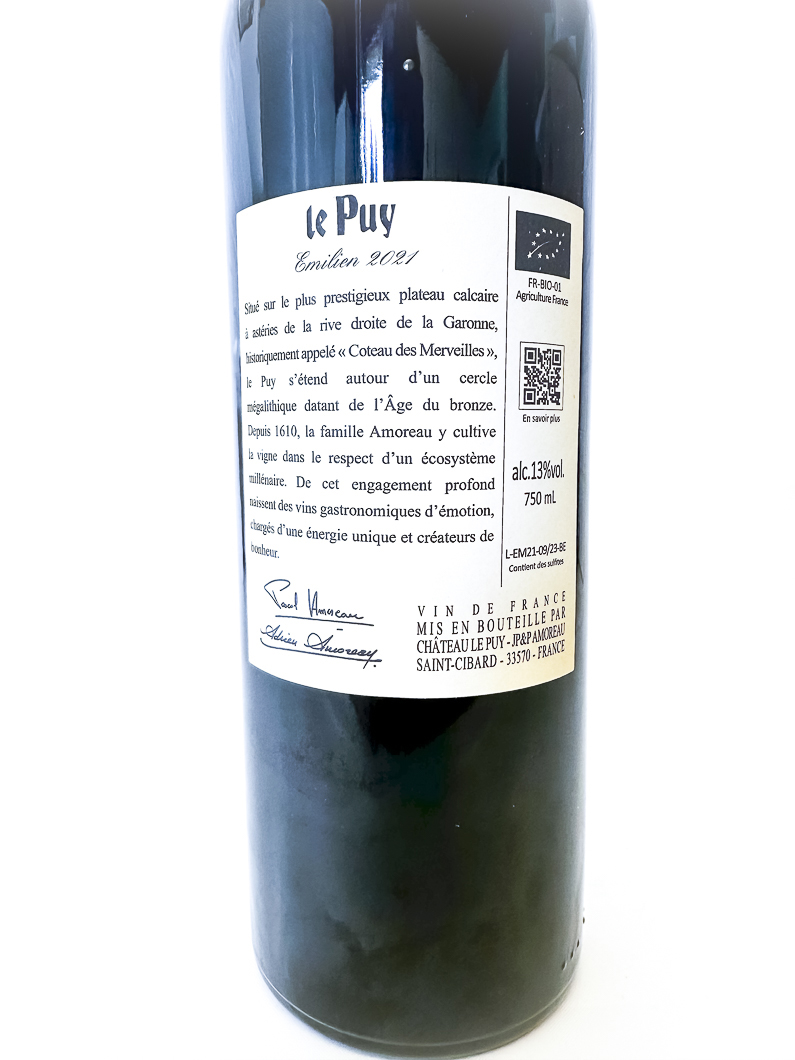 Vin de France Chateau Le Puy Bathélemy , BIO 2021 75 cl Rouge