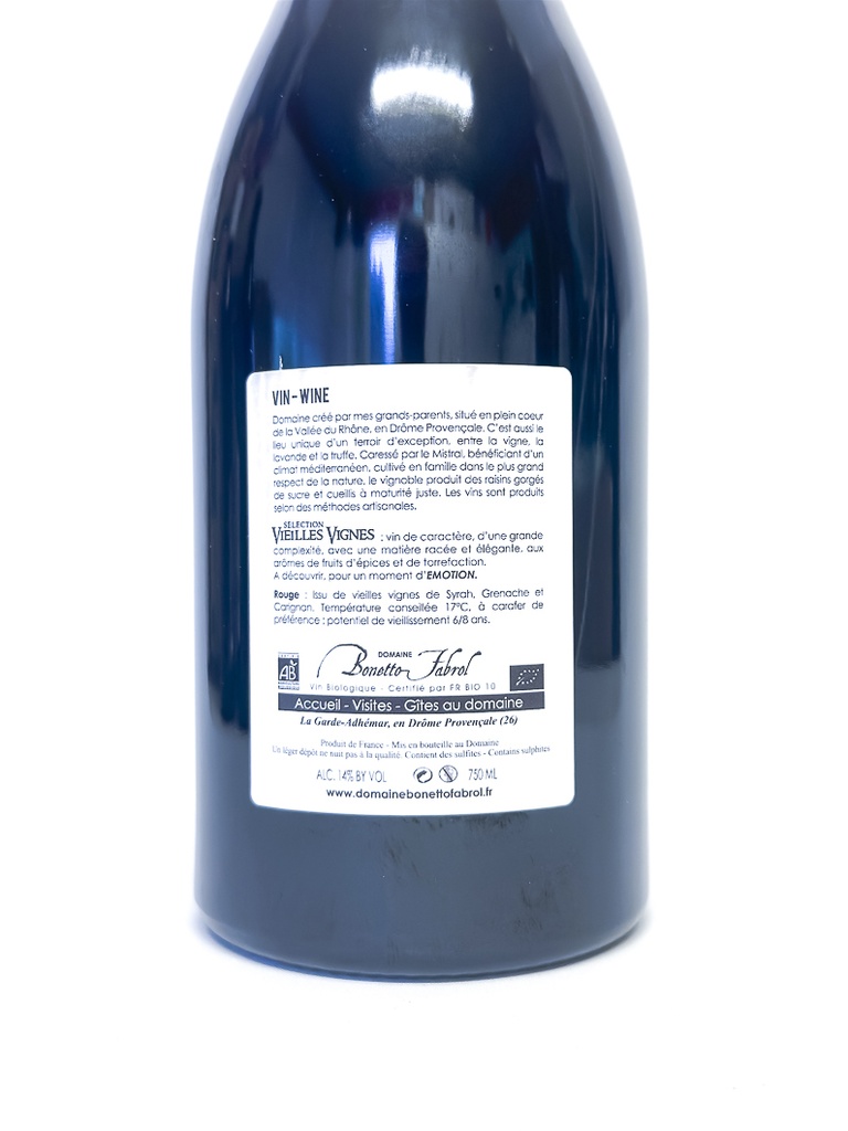 Grignan-Les-Adhémar Bonetto Fabrol Sélection Vieilles Vignes BIO 2023 75 cl Rouge