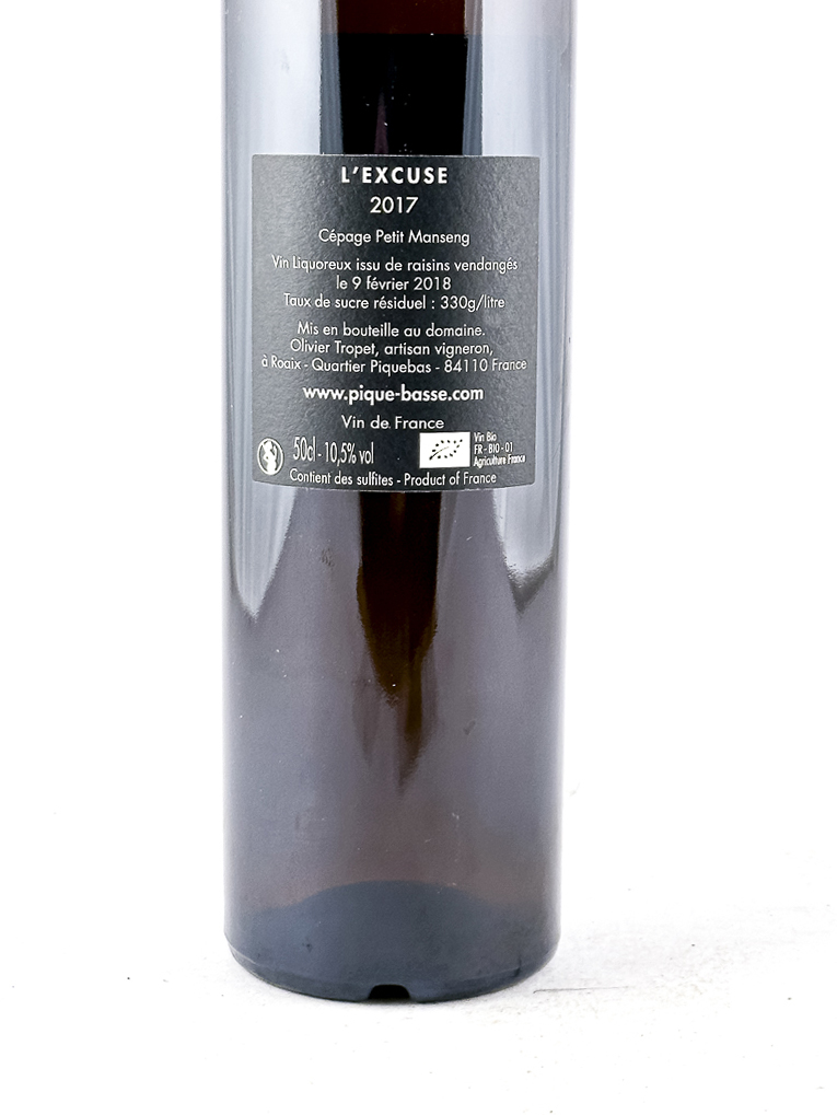 VDN  Pique Basse Excuse BIO 2017 50 cl Moelleux