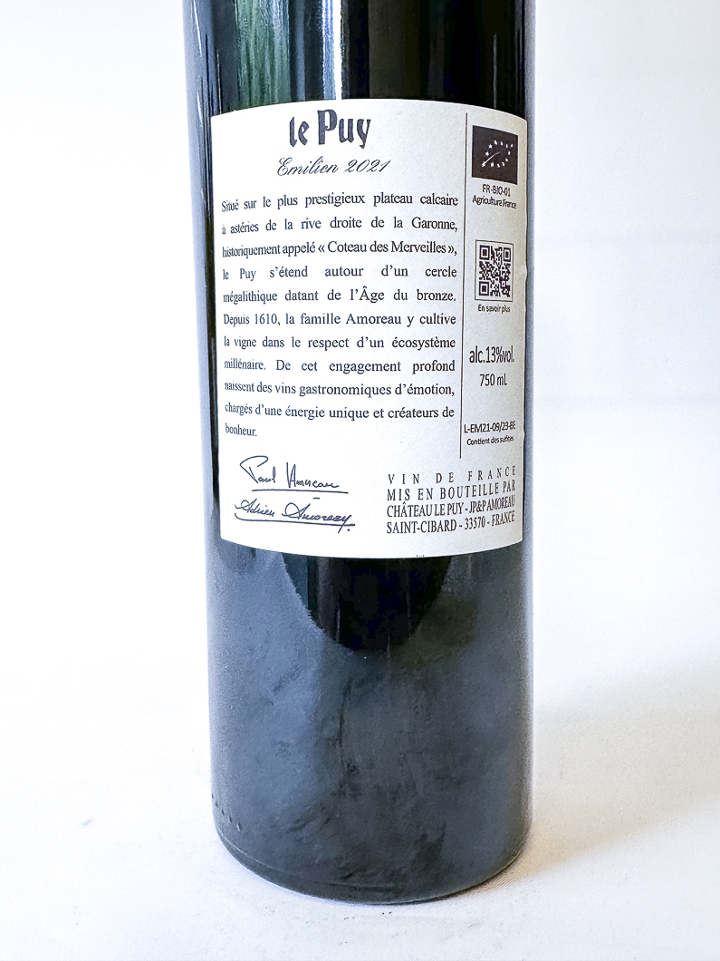 Vin de France Chateau Le Puy Emilien , BIO 2021 75 cl Rouge