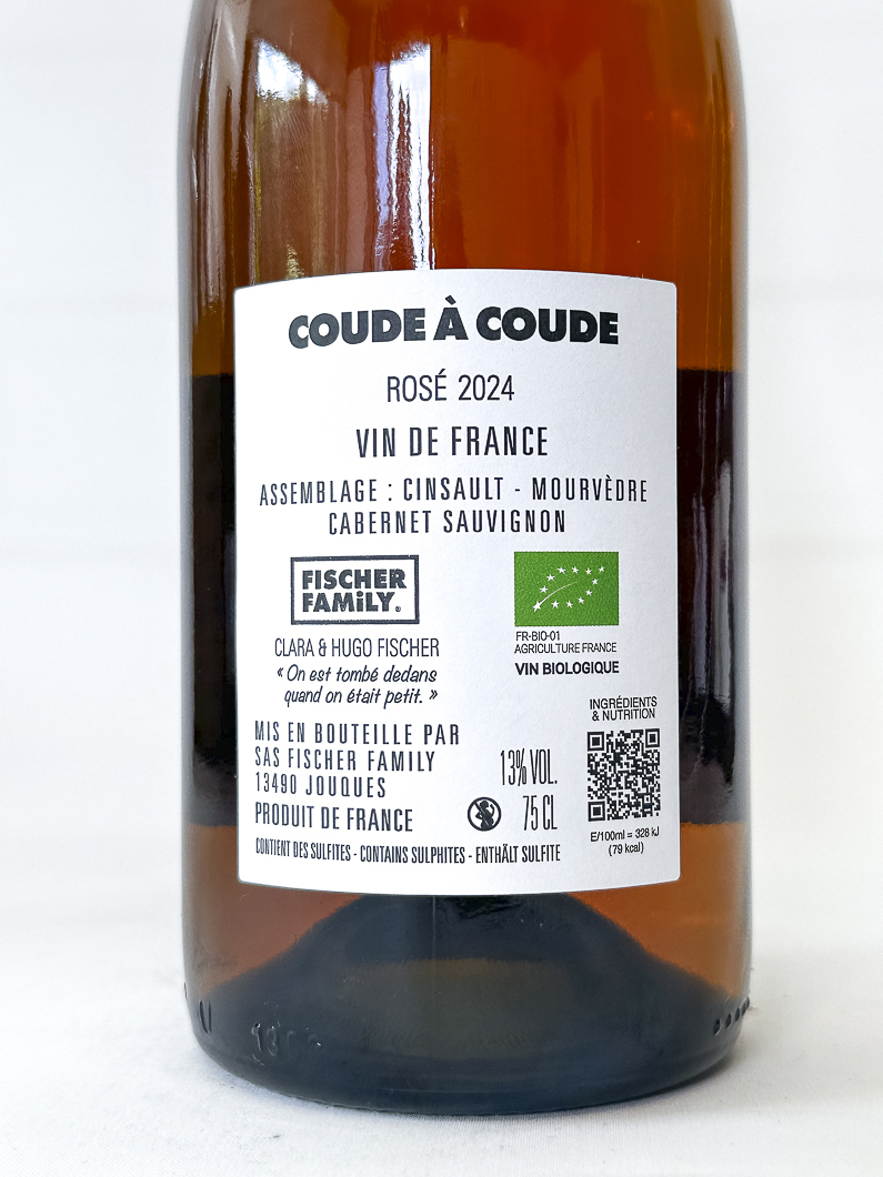 Vin de France Fischer Family revelette coude à coude rosé, Bio 2024 75 cl Rosé