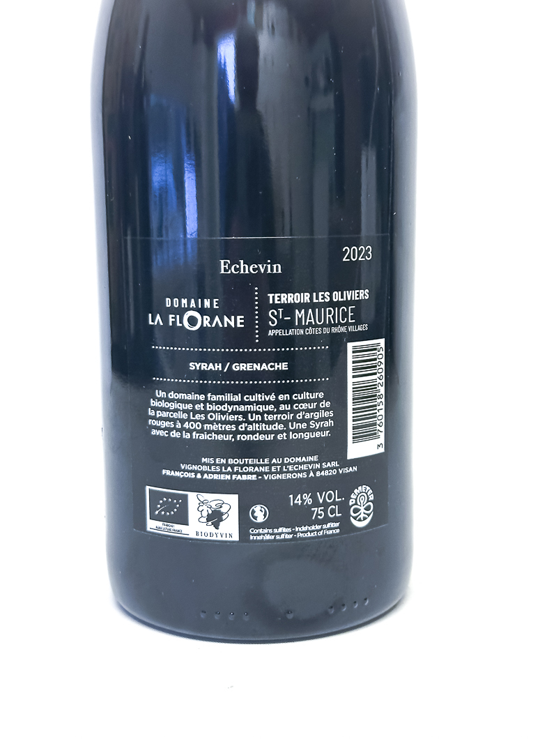 CDR Saint Maurice La Florane Echevin BIODYNAMIE 2024 75 cl Rouge