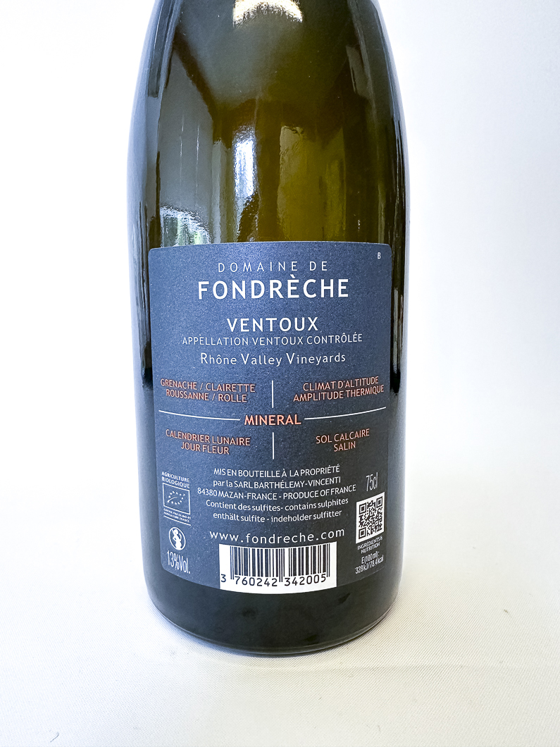 AOC ventoux Fondreche Persia, BIO 2024 75 cl Blanc