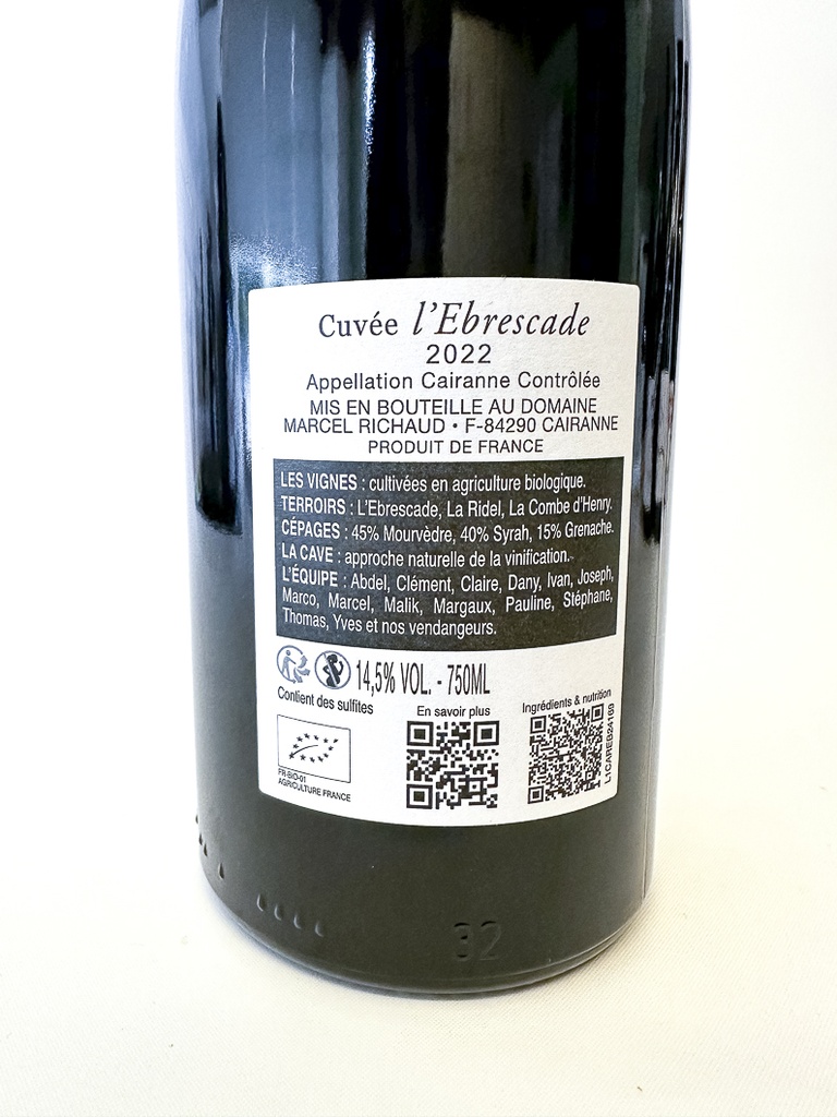 AOP Cairanne Richaud l'ESBRESCADE, BIO 2022 75 cl Rouge