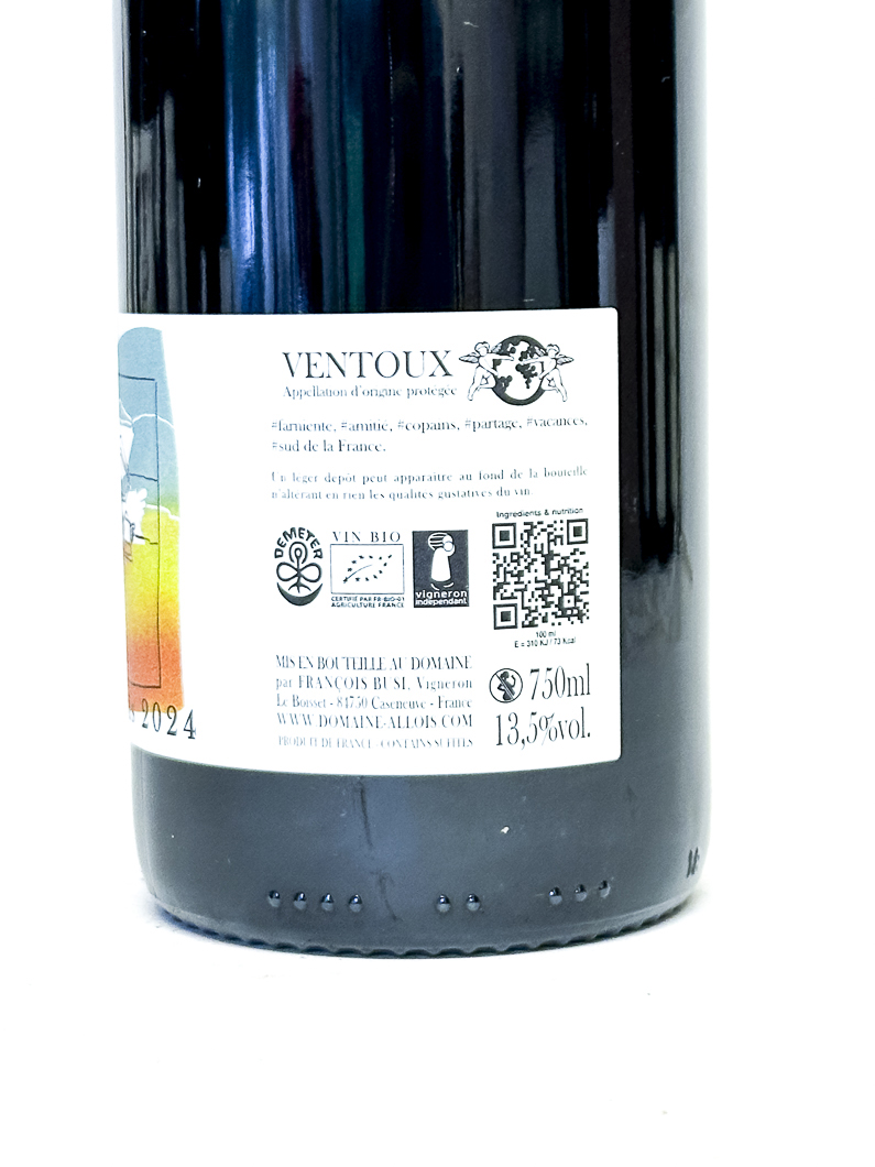 AOC ventoux Allois COUP de SOLEIL BIO 2024 75 cl Rouge