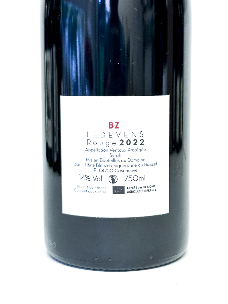 AOP ventoux Helene Bleuzen Le Devens BIO 2022 75 cl Rouge