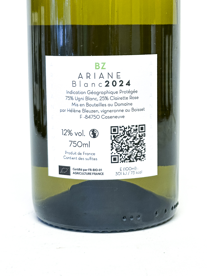 IGP Vaucluse Helene Bleuzen ARIANE BIO 2024 75 cl Blanc