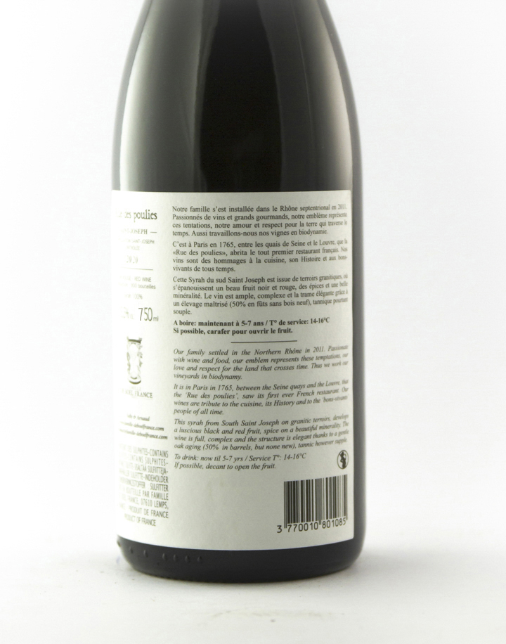 Saint Joseph de boel france Rue des Poulies  BIODYNAMIE 2024 75 cl Rouge