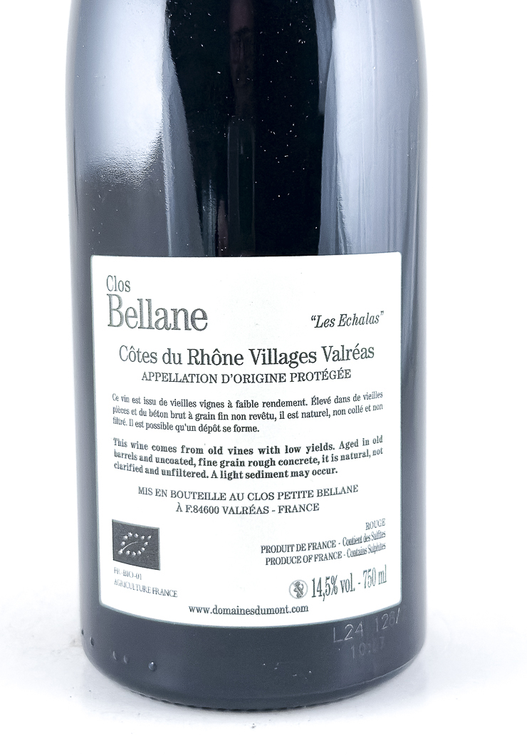 CDR Villages - Valréas Clos Bellane Les Echalas BIO 2022 75 cl Rouge