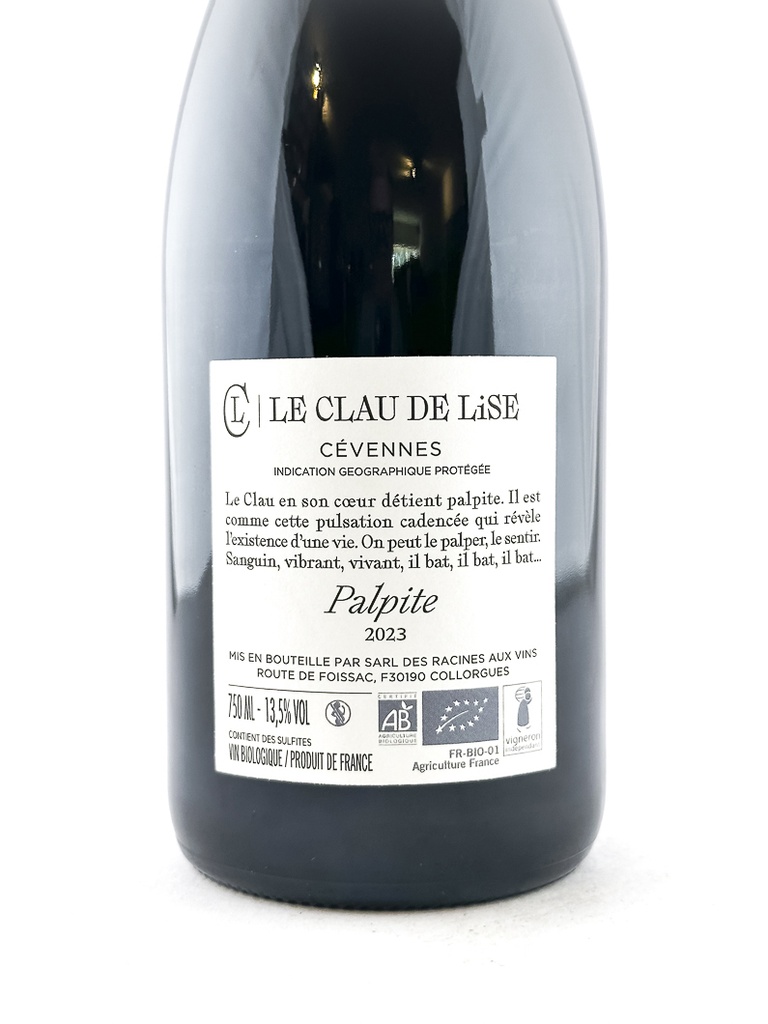 IGP Cévennes Clau de Lise Palpite, BIO 2023 75 cl Rouge