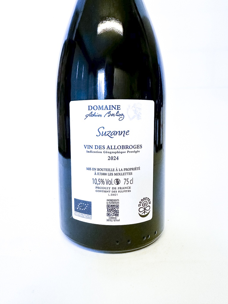 IGP vins des allobroges Adrien berlioz SUZANNE BIO 2024 75 cl Rouge