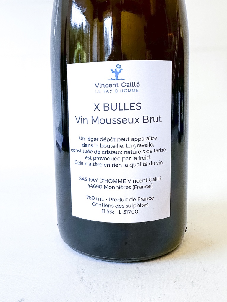 Le fayt d'homme, Vincent caille X bulles 75 cl Bulles - Blanc