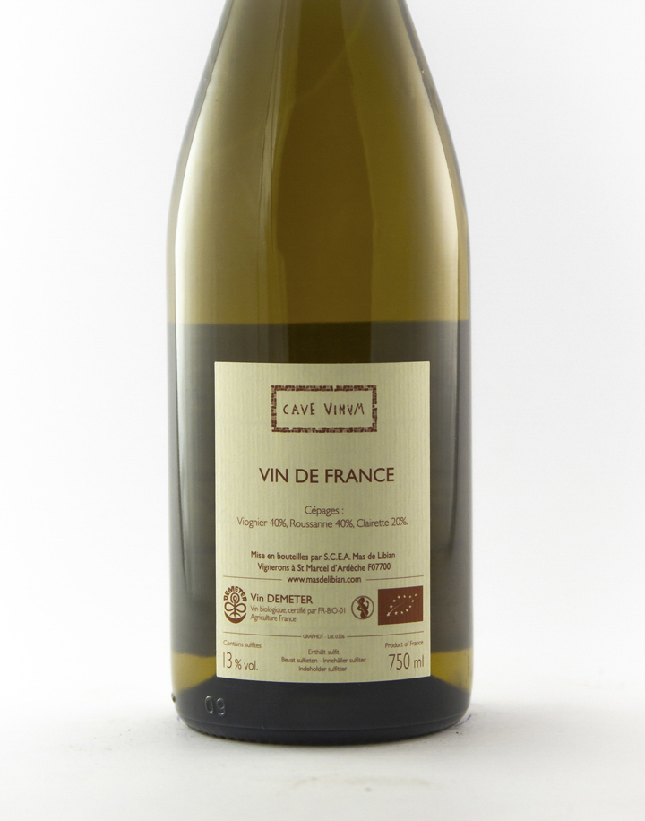VDF Mas de Libian cave vinum BIO 2022 75 cl Blanc