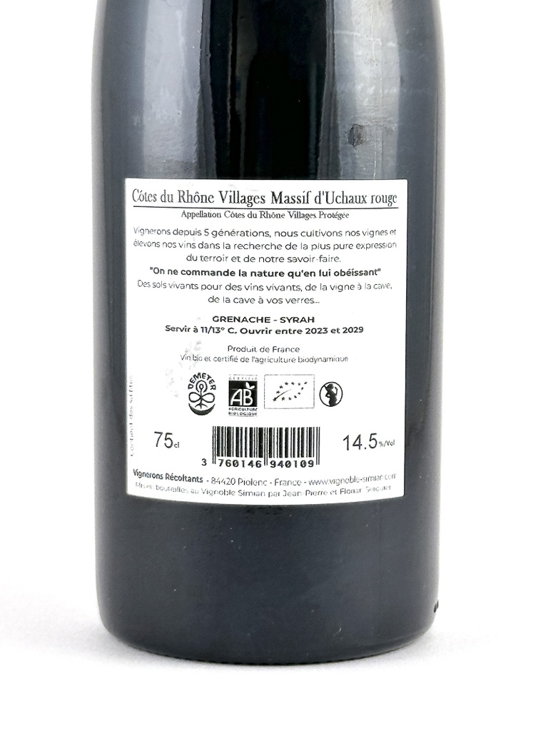 Villages Uchaux Simian Jocundaz BIO 2022 75 cl Rouge