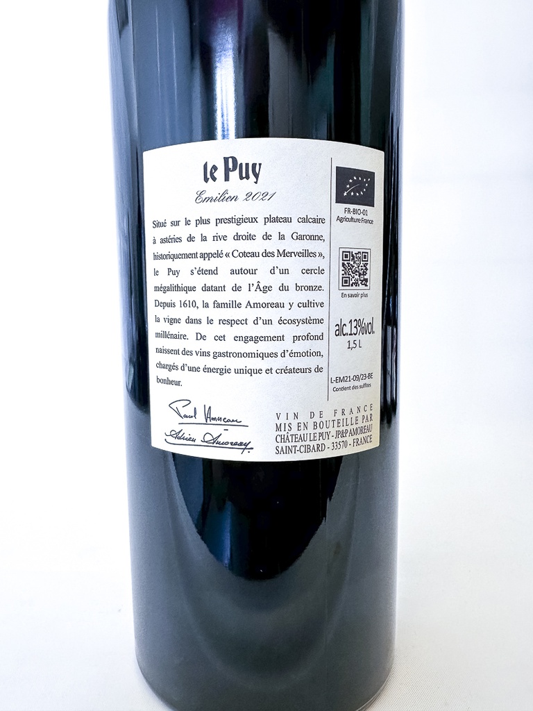 Vin de France Chateau Le Puy Emilien , BIO 2021 150 cl Rouge
