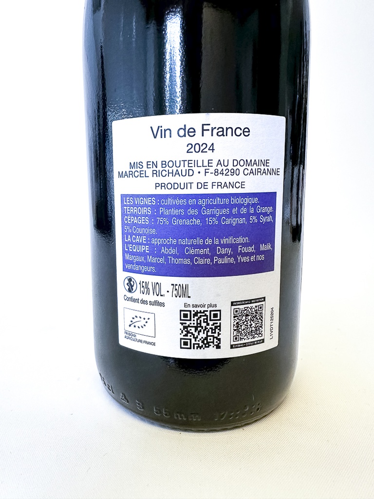 Vin de France Richaud A La Source, BIO 2024 75 cl Rouge