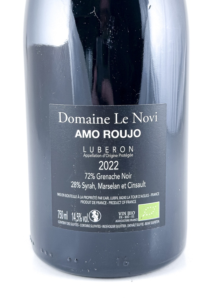 AOP Lubéron Le Novi Amo roujo BIO 2022 75 cl Rouge