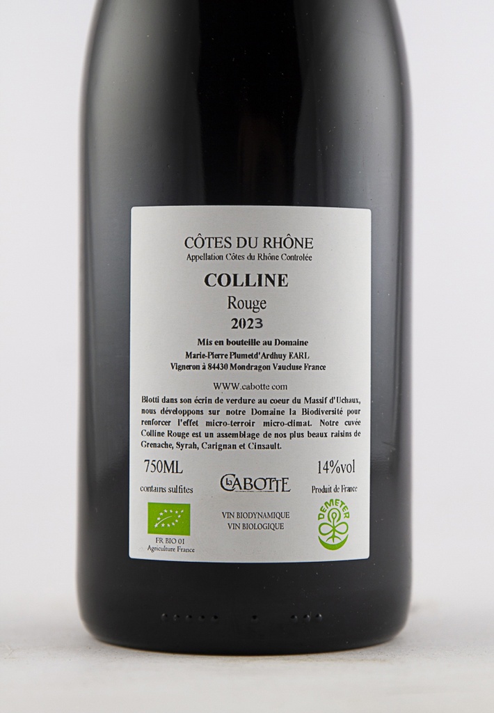 Côtes du Rhône La Cabotte Colline BIO, BIODYNAMIE 2023 75 cl Rouge