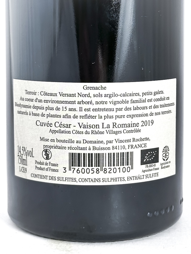 Côtes du Rhône Villages La Roche Audran Cuvée César 2019 75 cl