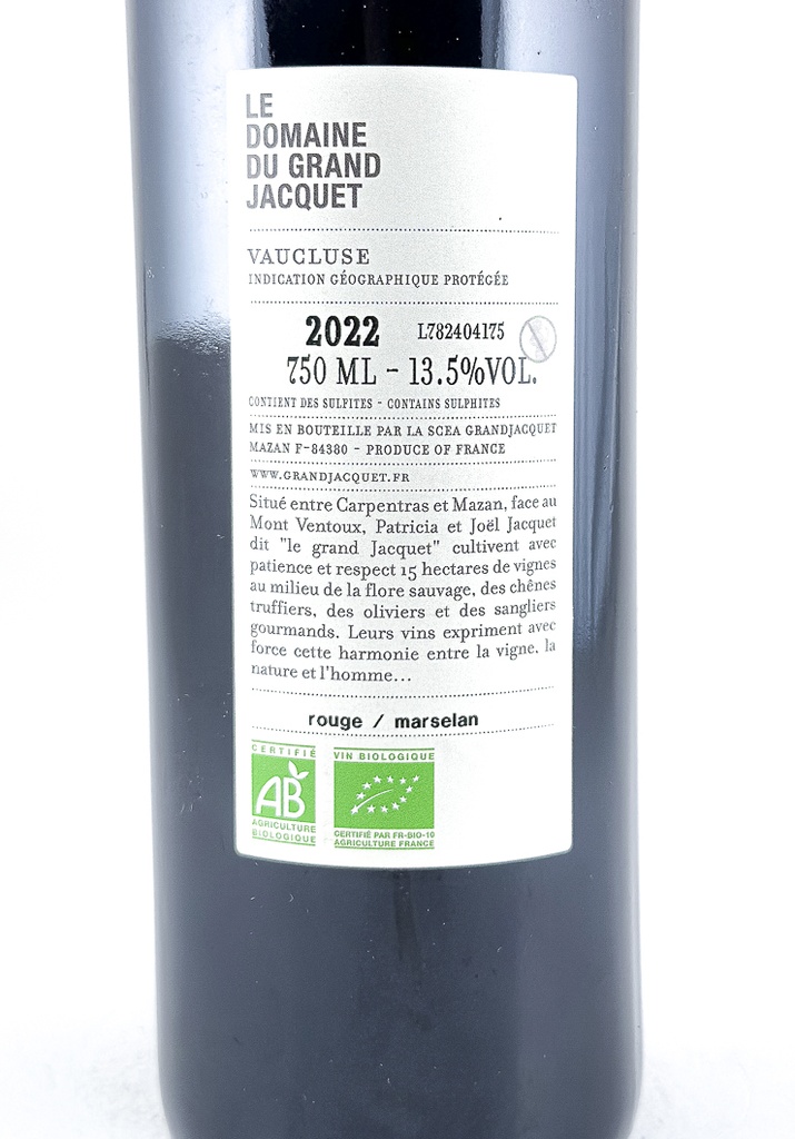 IGP Vaucluse, ventoux Le Grand Jacquet Les herbes folles bio 2022 75 cl Rouge