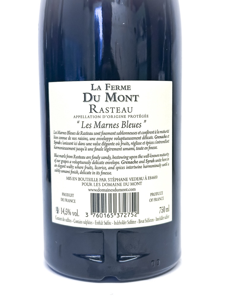 Rasteau La Ferme du Mont marnes bleues 2022 75 cl Rouge