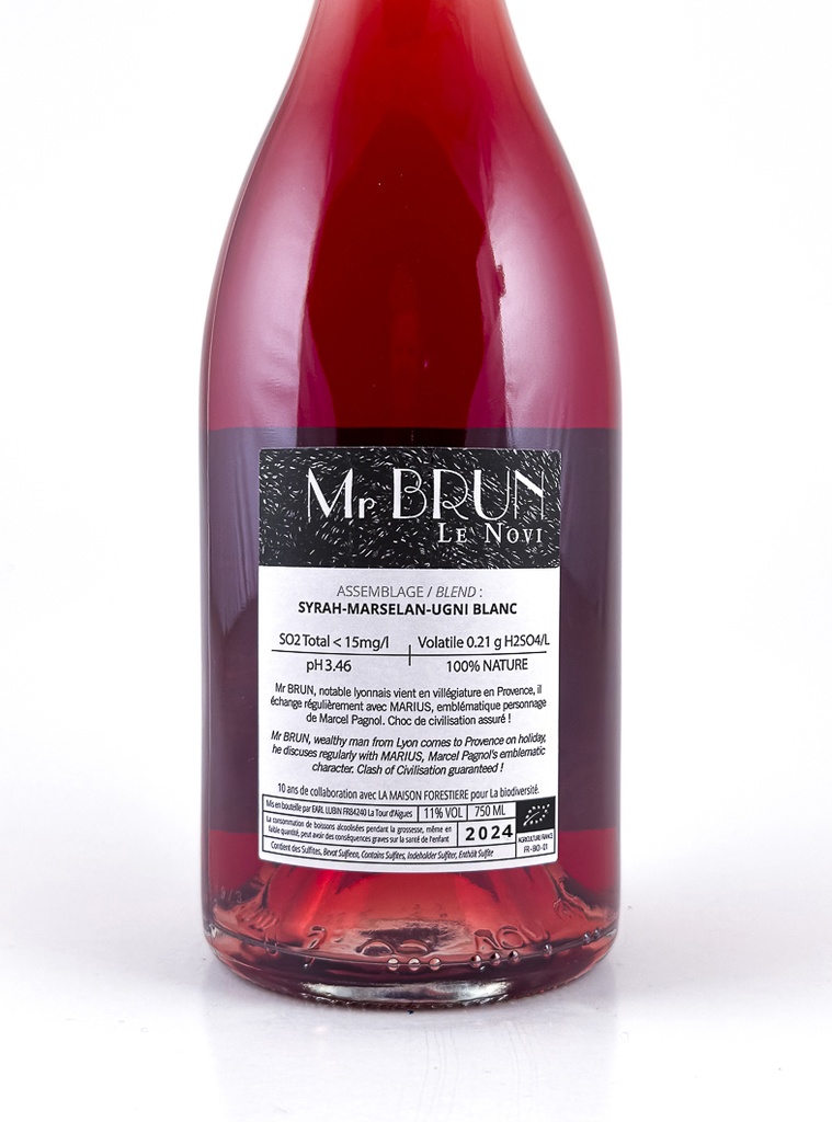 Vin de France nature Le Novi MR.BRUN 2024 75 cl Rosé