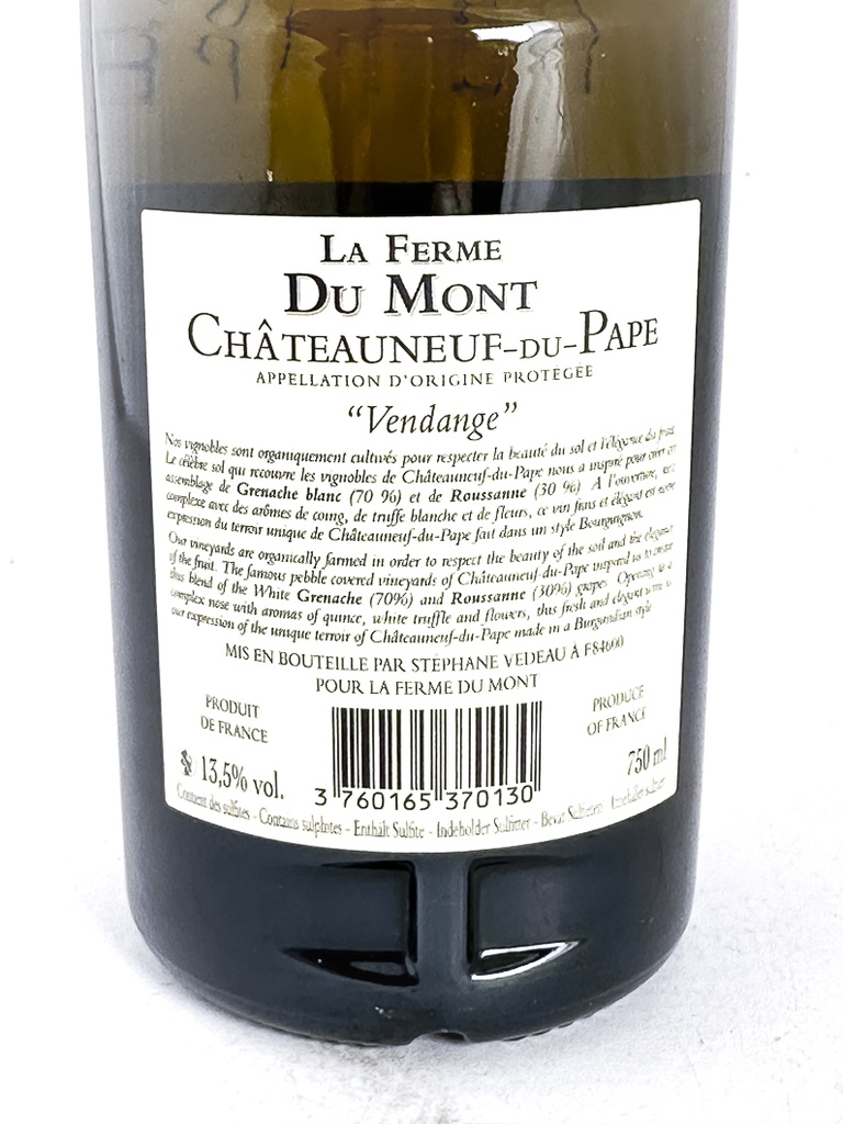 Châteauneuf du pape La Ferme du Mont Vendange  2022 75 cl Blanc