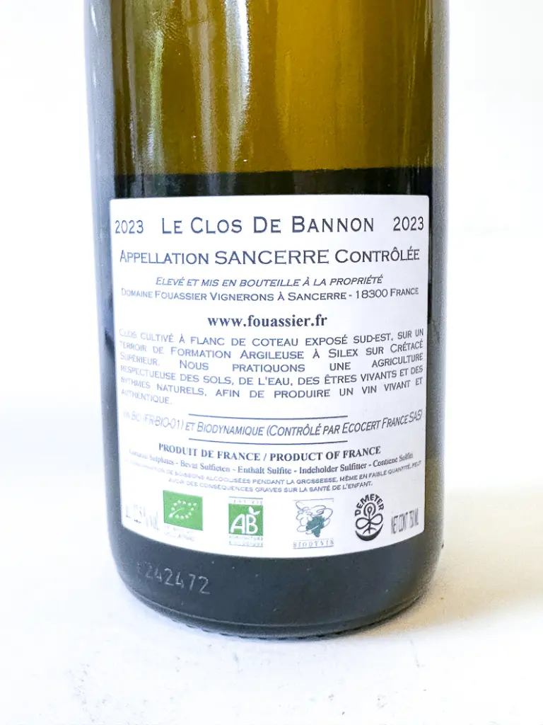 Sancerre Blanc Fouassier Le Clos de Bannon, Bio 2023 75 cl Blanc (1).webp