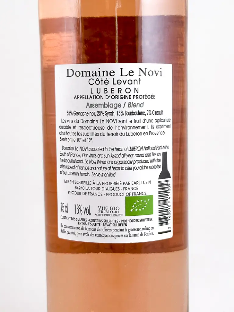 AOP Lubéron Le Novi Côté Levant BIO 2024 75 cl Rosé (1).webp