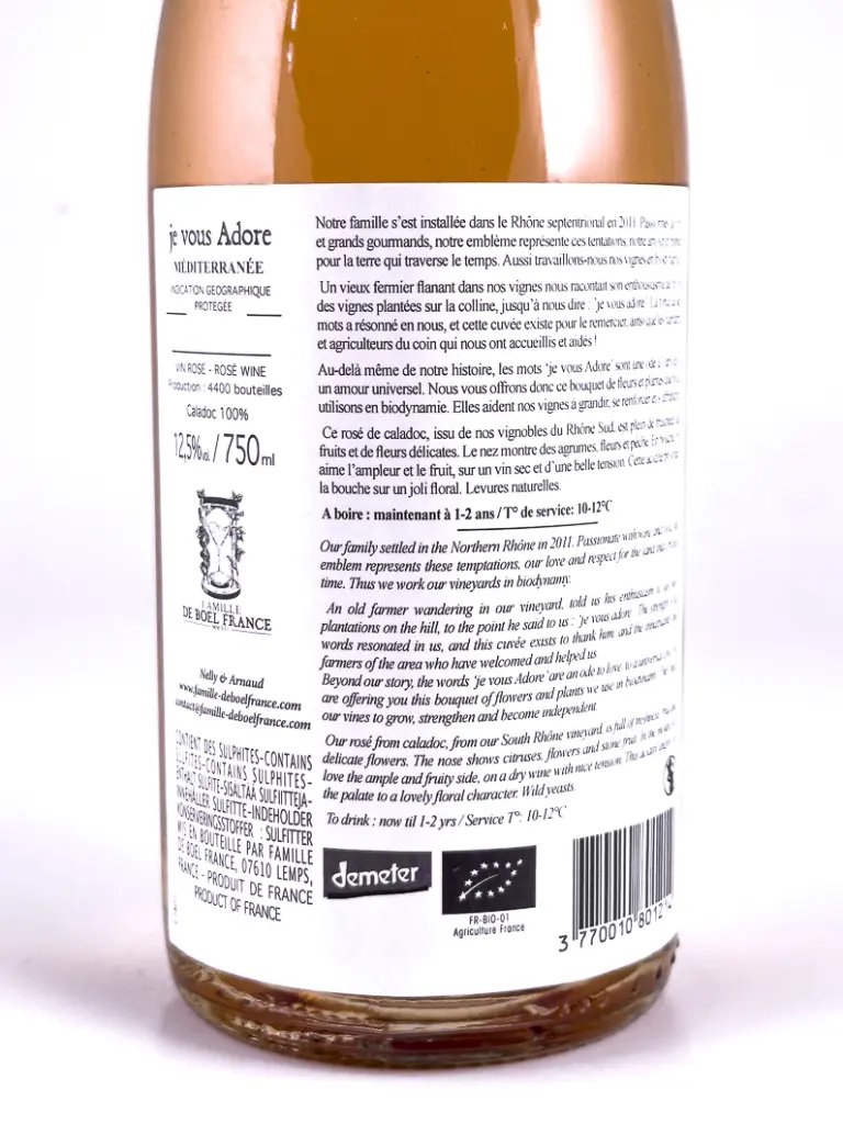 IGP mediterranée de boel france Je vous adore BIO 2024 75 cl Rosé (1).webp